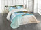ABAKUHAUS Strand Tagesdecke Set, Exotische Palme Ozean, Set mit Kissenbezügen Moderne Designs, für Doppelbetten 220 x 220 cm, Dusk Blau