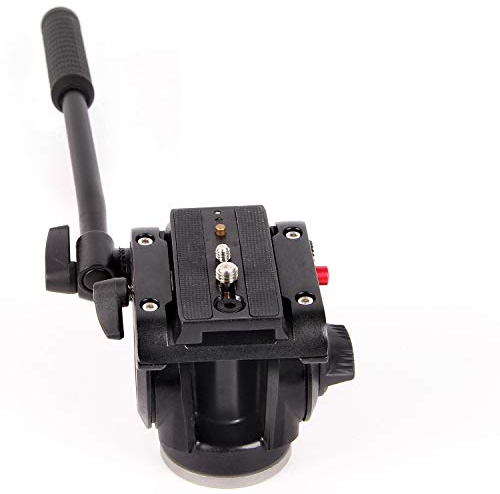 POLAM-FOTO Fluid Videokopf Videoneiger Stativkopf Kugelkopf mit 1/4 und 3/8 Zoll Schrauben Schiebeplatte mit Schnellwechselplatte für DSLR-Kameras，bis zu 5 Kilogramm …