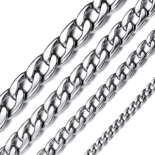 ChainsHouse Cadenas Hombre Acero Inoxidable Collar Cadena Cubana 9mm 71cm Largo Caja de Regalo