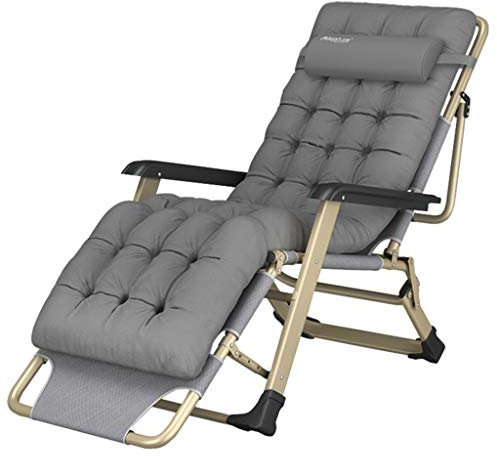 Gartenstuhl im Freien Klappbarer Freizeitliege Gartenstühle Liegestuhl Relaxliege mit Kissen für Camping, Strand, Pool-Liegestuhl, Campingstuhl max. 250 kg