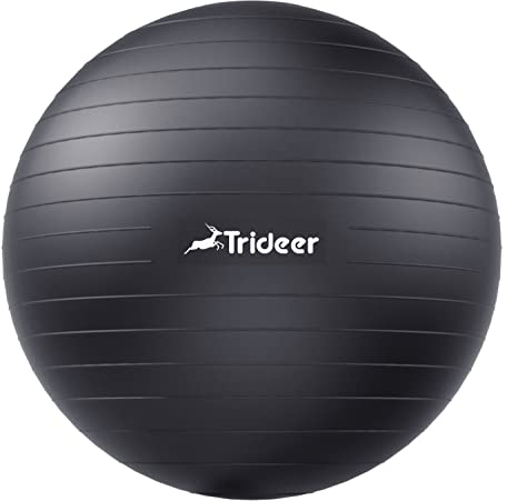 Trideer Dicker Gymnastikball Schwangerschaft, Pezziball, Anti-Burst Pilates Ball, 45-85 cm Sitzball Büro für Balance, Yoga als Fitness Kleingeräte und Balance Stuhl im Gym-Home-Büro