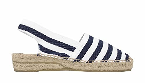 ALPARGATUS Espadrilles compensées avec talon bas et design à rayures (fabriquées à la main en Espagne)