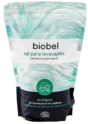 Biobel - Pack de 3 Sal para Lavavajillas - 100% Natural - Protege la Máquina y la Vajilla de la Cal - Regenera el Intercambiador de Iones - Origen Marino - Sin Alérgenos - 2 kg