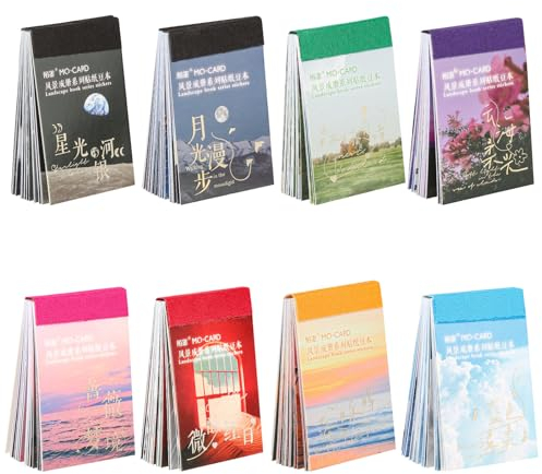 Lahnao 240 Stück Washi Sticker - Szenische Journaling und Scrapbooking Zubehör für Scrapbooks, Journale und Alben