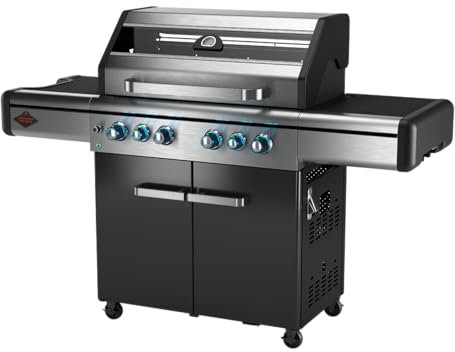 Sorrento 4 Brenner Grill - Gusseisen Roste mit Rost-in-Rost System | #304 Edelstahl | Schnelles Anbraten von Steaks | Einfache Reinigung ohne Fingerabdrücke