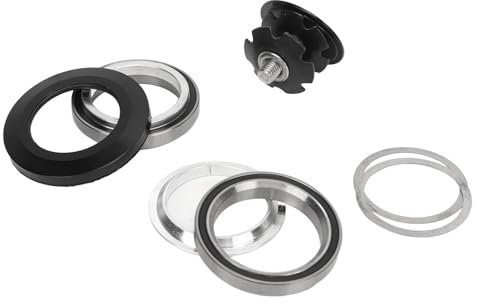 Hochwertiger Fahrrad-Steuersatz aus Aluminium mit Sternmutter und Abstandshalter, Geräuschlos und Rostbeständig, CNC-gefräst, Eloxiert und Gefärbt, Passend für Gerade Gabeln von