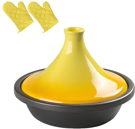 DYHQQ Enameled Cast Iron Ceramic Tajine Cooking Pot Enameled Cast Iron Tagine for Cooking And Stew Casserole Slow Cooker