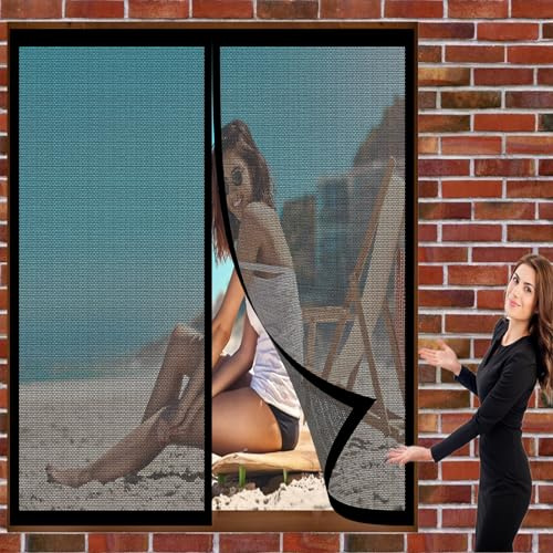 Zanzariera per Finestra Magnetica 105 x 128 cm Anti Zanzare Insetti Zanzariera Traspirante Protezione Insetti Zanzariera Tenda Magnetico Zanzariera Finestra per Porte Finestre, Nero