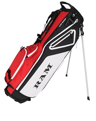 Ram Golf 7.5 Sunday Golf Carry/Stand Bag, Black/Red