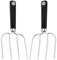 Andrew James Stainless Steel Carving Fork Set 2-Piece Meat Forks for Kitchen & BBQ, Long Handle, Non-Slip Grip, Sharp Tips, Dishwasher Safe, Heavy-Duty for Large Meats & Birds - Durable