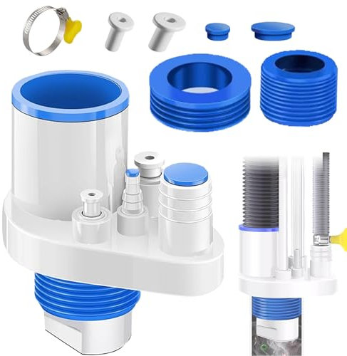 WISIRENT 40-75mm Adaptateur de Vidange pour Machine à Laver, 5 en 1 Adaptateur pour Evacuation Machine a Laver et Tuyau Evacuation Lave Vaisselle, Joint Tuyau Machine a Laver pour Lave-Vaisselle