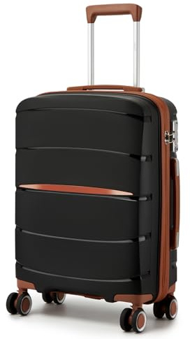 Kono Cabin Suitcase 55×40×20cm for Ryanair，PP Hard Shell Hand Luggage | 4 Smooth Spinner Wheels, 3-Stage Handle, TSA Lock, YKK Zippers, Water Resistant, Large Storage for Travel, Business