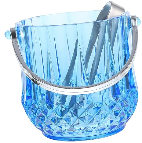 iplusmile Secchiello per Cubetti di Ghiaccio Portatile 1150ml in Materiale Stabile con Pinza in Acciaio Resistente per Birra e Vino Piccolo Riutilizzabile per Feste, Bar e Casa