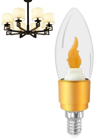 Lampadina Fiamma Tremolante,Base E12 E14 Decorazioni Natalizie | LED Lampadine Fiamma Decorazioni per Feste - Per Decorazione Casa Interno Esterno Natale Portico Patio Camera Da Soggiorno Ufficio