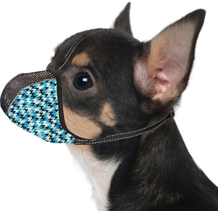 JOYPAWS Museruola per cani di taglia molto piccola, morbida museruola, anti e previene morsi, masticare, abbaiare, riflettente, regolabile, copertura completa per toelettatura, scavenging, blu, XS
