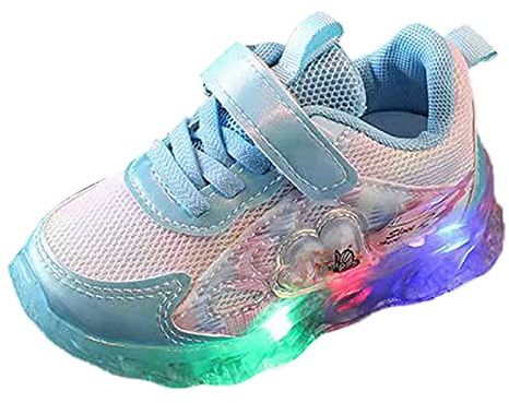 Genérico Zapatos Luminosos para Niñas Todo-Pequeño LED Caminar Sneaker Niñas Zapatillas Niños Bebé Zapatos Casuales Zapatillas Chica Rojo, azul, 30 EU