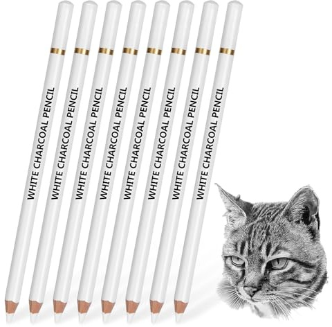 ACKKOR 8 Gommes de Précision en Forme de Crayon pour Artistes, Gomme Fine pour Dessin au Fusain, Esquisse et Retouche de Détails