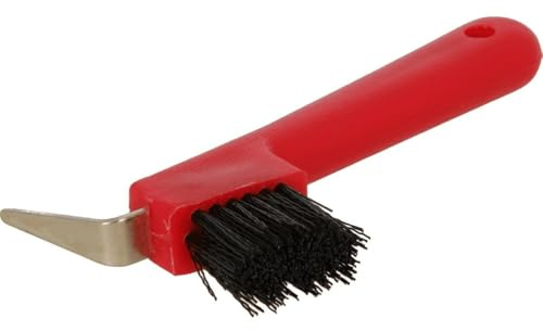 Shires EZI-GROOM Hoof Pick/Brush Red