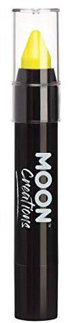 Moon Creations Face Paint Stick Body Crayons | Yellow | 3.2g | Sweat Proof & Water-Resistant Face Paint | Cruelty Free, Made in UK | For Kids, Adults, Fancy Dress, Festivals, Halloween