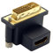 Cablecc 90 Degree Up Angled DVI Male to HDMI Female Adapter for Computer & HDTV & Graphics Card