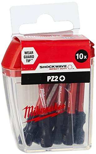 Milwaukee Shockwave PZ2 50mm Screwdriver Bits Pack of 10 4932472050