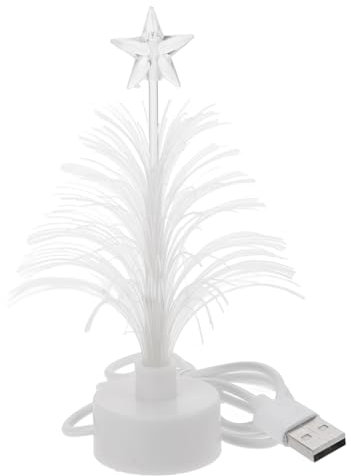 Mini Christmas Tree USB Connection LED Fiber Optic Xmas Tree Multi Colors Changing Night Light for Home Shopping Mall Bedroom