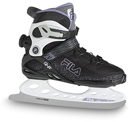 Fila Ghiaccio da Donna Primo QF Lady | per Il Tempo Libero | Pattini in Acciaio Inox | Tenuta Perfetta e Comfort | Nero/Lilla, 42
