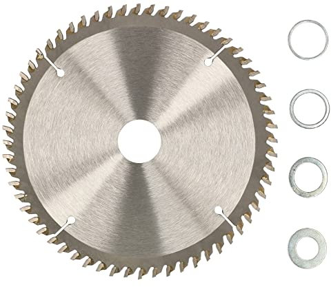 KOTARBAU® Disco de corte para madera, 60 dientes, Ø 140 mm, Disco de cierra circular, Hoja de sierra, Discos de corte, Hojas de sierra de acero duro, Incluye 4 anillos de reducción