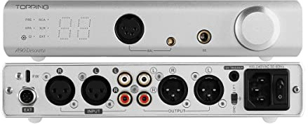 TOPPING A90 Diskrete - Hörlursförstärkare 4 pin-XLR 4,4 balanserad NFCA helt diskret 9800mWx2 uteffekt 2 förstärkningsinställningar silver