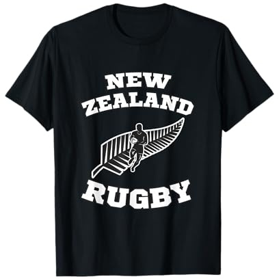 All Rugby Blacks Team Apparel Camiseta de rugby Kiwis de Nueva Zelanda Bandera Black Talla S Hombre Manga corta