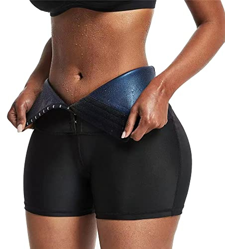 TOEECY Pantalones Sauna Mujer Corto Pantalón de Sudoración Cintura Alta Leggins Reductores Ajustable Adelgazantes Pantalon Neopreno Térmicos Mallas Fitness Push Up para Deporte Running Yoga (S)
