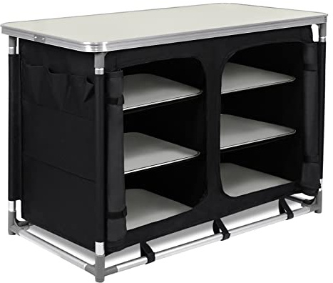TRMLBE Cucina da Campeggio Armadio da Campeggio Pieghevole Cucina da Viaggio Armadio per Tenda con Telaio in Alluminio vani portaoggetti Inclusa Borsa per Il Trasporto - 100 x 50 x 80 cm