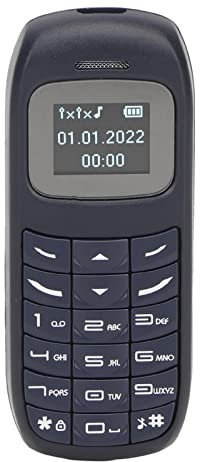 Mini Teléfono Bluetooth, Teléfono con Auricular Bluetooth, Tarjeta SIM Dual de Doble Modo de Espera, Mini Teléfono Móvil 2G para Personas Mayores, Estudiantes (Azul)