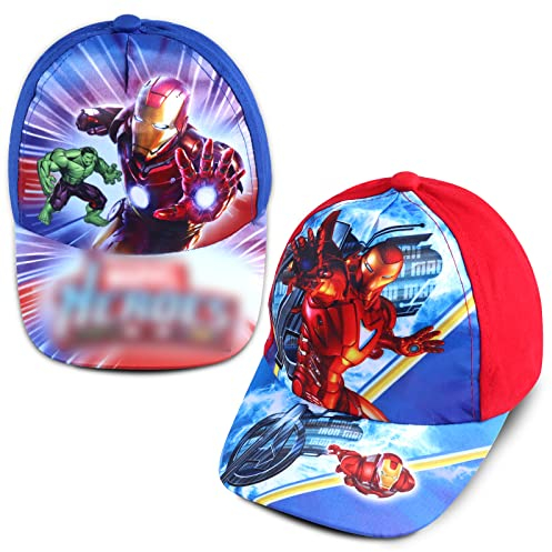 AWOUSUE 2 Stück Basecap Jungen Superhelden, Avenger Kappe Kinder, Kappe Kinder Superhelden, Verstellbare Sonnenschutz Hut Kinder Cap, Outdoor Sonnenhut, Avenger Basecap Kinder