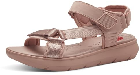 Jana Sandalias planas para mujer Softline 8-28770-42 521 Rose Sandalias planas cómodas multiancho Zapatos diarios Festivo Elegante Sandalia de pescador, Rosa, 37 EU Ancho