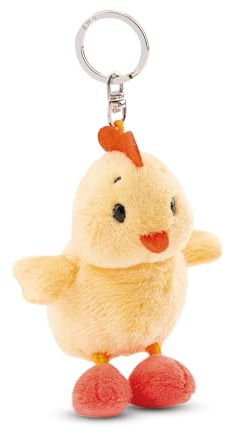 NICI Keyholder chick Eggwina 10cm yellow - Soft toy companion cuddly animal pendant with metal ring to hang on keys, cord, bag, and more