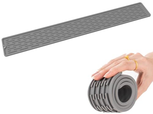 Alfombrilla de Goteo Estrecha de Silicona, 50 x 5,5 cm, Protector de Grifo y Fregadero, Protección Contra Salpicaduras para Cocina