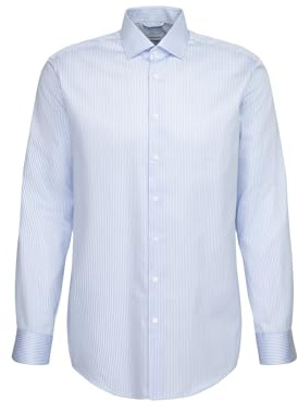 Seidensticker Regular Fit Langarm Business-Hemd Chemise, Bleu Clair, 45 Hommes
