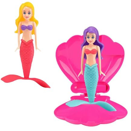 LINTRA Juguete Agua, 2 Concha Mágica de Sirena con una Concha Rosa, Mermaid Princess Dive N Surprise es Adecuado para Suministros de Fiesta, Entretenimiento Acuático, Regalos para Niños