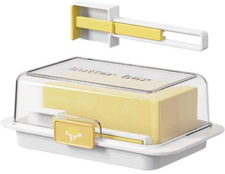 Butter Keeper - Countertops Covered Dish, Easy-Scoop Cheese Container | Unbreakable Tray for Storage, Keeps Ghee Fresh Longer, Multipurpose Kitchen Accessory for West Coast and East Coast Types