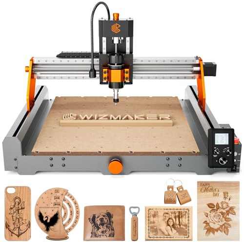 Artsian 01 CNC Router Machine 300W Spindle Power, 0.01mm Precision, 4-Axis Intelligent Controller, 420×420mm Workspace, Aluminum, Brass, Wood, Plastic, PCB Professional Desktop CNC Engraver