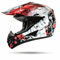 ATO GS War Rot Crosshelm mit Visier für Quad ATV Enduro Motorradhelm ECE 2205 Größe: M 57-58cm