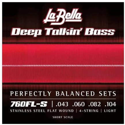 La Bella 760FL Deep Talkin' Bass Flatwound Bass Guitar Strings - .043-.104 Light, Short Scale