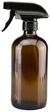 VASANA 1 flacon pulvérisateur en verre rechargeable vide de 250 ml avec gâchette noire, idéal pour les huiles essentielles, les produits de nettoyage faits maison, l'aromathérapie