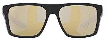 Costa Del Mar Herren Lido Sonnenbrille, Schwarz/polarisiertes Sonnenaufgangssilber, verspiegelt, 580 g, 57 mm
