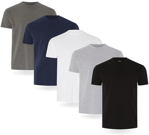 FM London lot de 3/5 t-shirts pour hommes - T-shirts de qualité supérieure avec design légèrement ajusté
