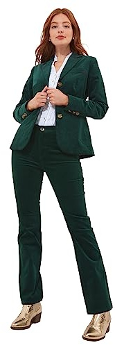 Joe Browns Teal Velvet Moleskin Bootcut Trousers Pantalones Casuales, 42 para Mujer