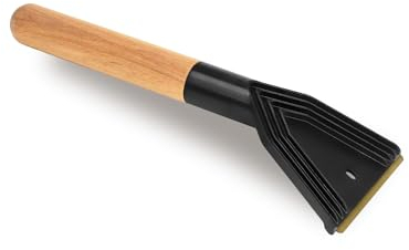 ToM PaR Auto Eiskratzer | Fensterkratzer | Für EIS- und Frostschichten | Ergonomischer Holzgriff | Temperaturbeständig | Klinge aus Messing | Länge: 33 cm