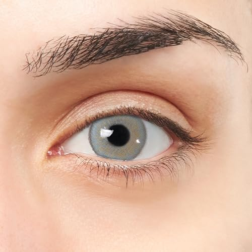 Cádiz VIP Lentillas de Color celeste claro diseño super natural con aro de definición 2 Lentes de contacto anuales + portalentes + pinza + aplicador