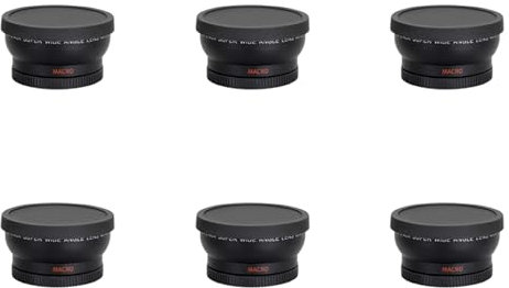 Ronlok 6 convertidores de 58 mm, 0,45 aumentos, con objetivo gran angular y macro para Rebel T6, T6I, Sl1, T5, T5I, T4I, T3, T3I, T1I, T2I, Xsi, Xs, 70D, 60D, 60Da 7D, 5D, 1D
